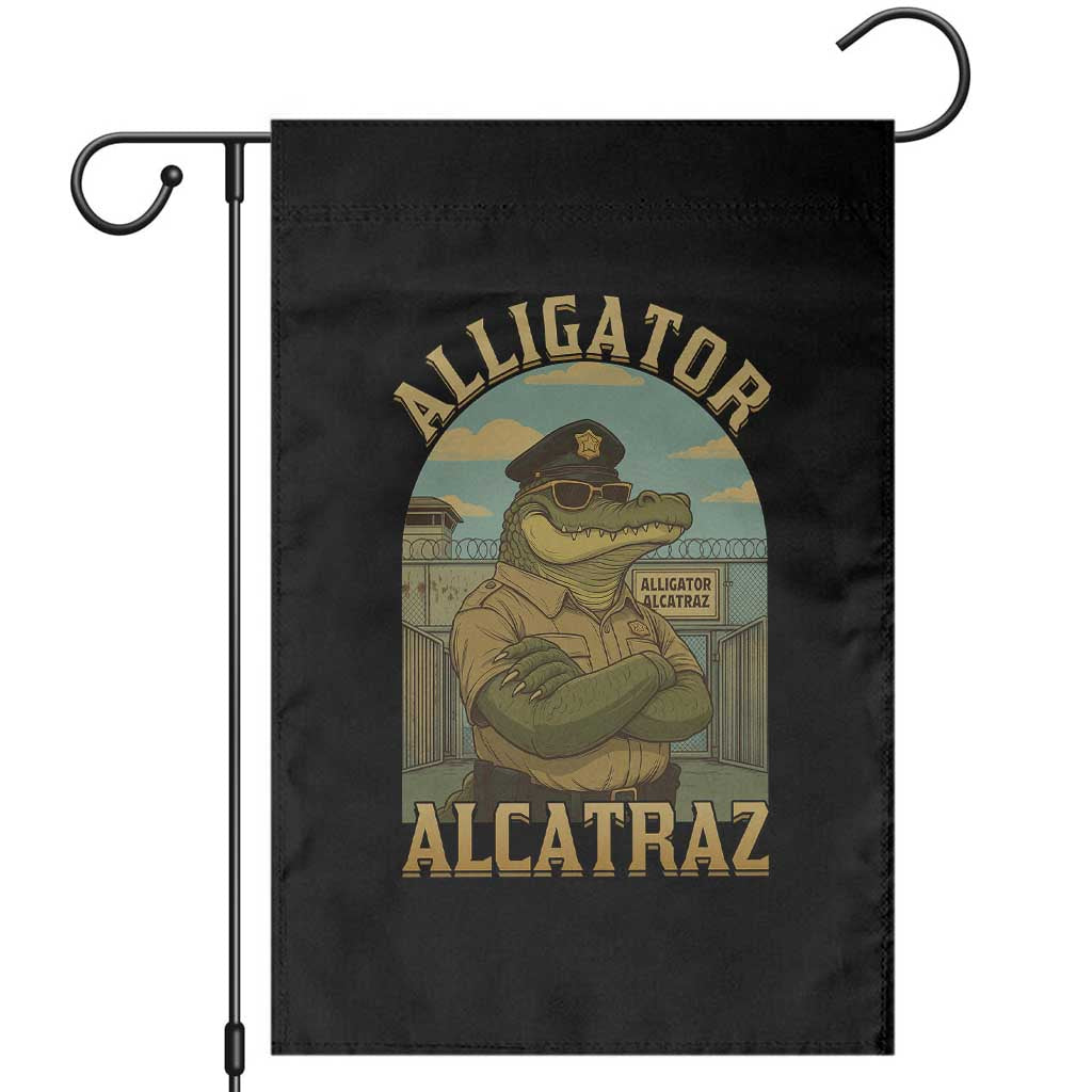 Funny Aligator Alcatraz Everglades Garden Flag Police Alligator Alligatraz Meme TS11 Black Print Your Wear
