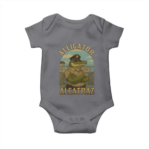 Funny Aligator Alcatraz Everglades Baby Onesie Police Alligator Alligatraz Meme TS11 Charcoal Print Your Wear