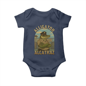 Funny Aligator Alcatraz Everglades Baby Onesie Police Alligator Alligatraz Meme TS11 Navy Print Your Wear
