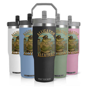Funny Aligator Alcatraz Everglades Flip Straw Tumbler Police Alligator Alligatraz Meme TS11 Print Your Wear