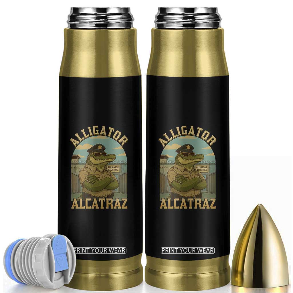 Funny Aligator Alcatraz Everglades Bullet Tumbler Police Alligator Alligatraz Meme TS11 Black Print Your Wear