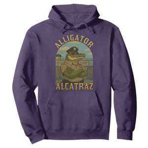 Funny Aligator Alcatraz Everglades Hoodie Police Alligator Alligatraz Meme TS11 Purple Print Your Wear