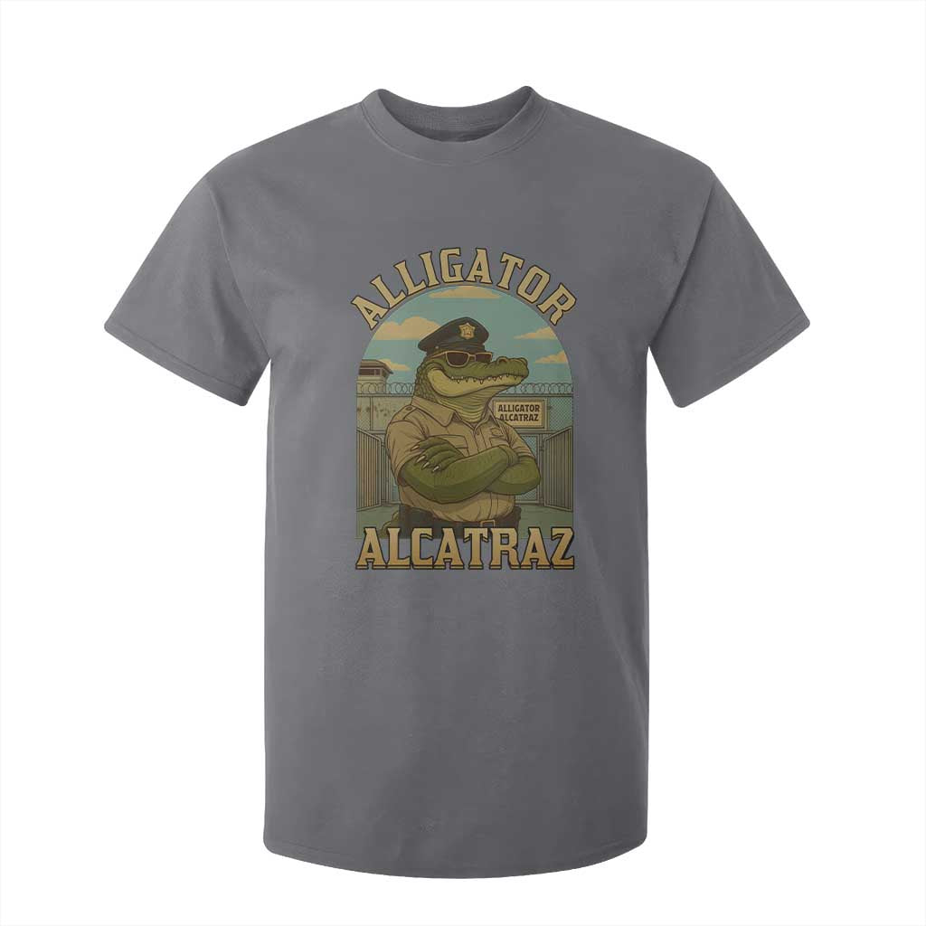 Funny Aligator Alcatraz Everglades T Shirt For Kid Police Alligator Alligatraz Meme TS11 Charcoal Print Your Wear