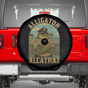 Funny Aligator Alcatraz Everglades Spare Tire Cover Police Alligator Alligatraz Meme TS11 Black Print Your Wear