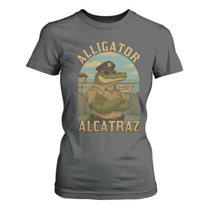 Funny Aligator Alcatraz Everglades T Shirt For Women Police Alligator Alligatraz Meme TS11 Dark Heather Print Your Wear