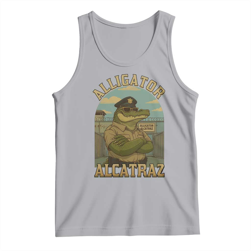 Funny Aligator Alcatraz Everglades Tank Top Police Alligator Alligatraz Meme TS11 Athletic Heather Print Your Wear