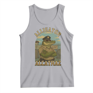 Funny Aligator Alcatraz Everglades Tank Top Police Alligator Alligatraz Meme TS11 Athletic Heather Print Your Wear