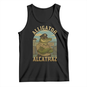 Funny Aligator Alcatraz Everglades Tank Top Police Alligator Alligatraz Meme TS11 Black Print Your Wear