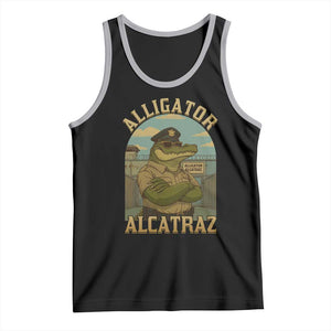 Funny Aligator Alcatraz Everglades Tank Top Police Alligator Alligatraz Meme TS11 Black Athletic Heather Print Your Wear