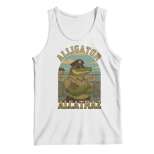 Funny Aligator Alcatraz Everglades Tank Top Police Alligator Alligatraz Meme TS11 White Print Your Wear
