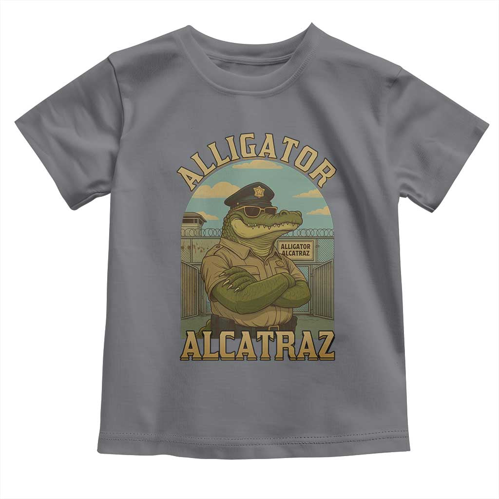 Funny Aligator Alcatraz Everglades Toddler T Shirt Police Alligator Alligatraz Meme TS11 Charcoal Print Your Wear
