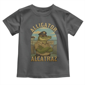 Funny Aligator Alcatraz Everglades Toddler T Shirt Police Alligator Alligatraz Meme TS11 Dark Heather Print Your Wear