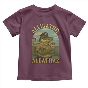 Funny Aligator Alcatraz Everglades Toddler T Shirt Police Alligator Alligatraz Meme TS11 Maroon Print Your Wear