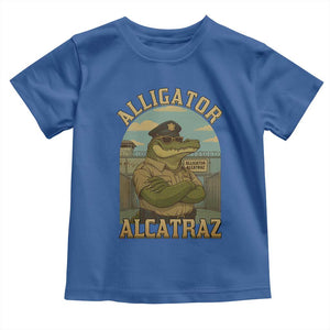 Funny Aligator Alcatraz Everglades Toddler T Shirt Police Alligator Alligatraz Meme TS11 Royal Blue Print Your Wear