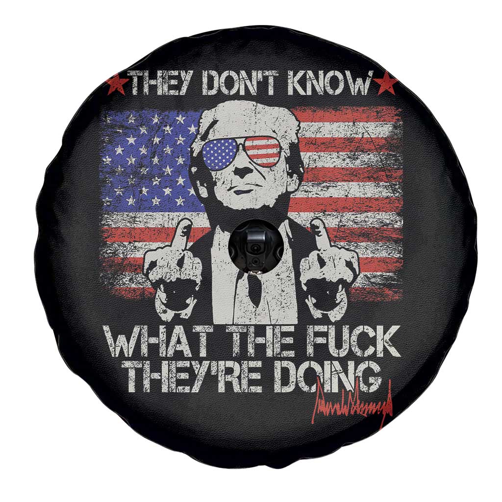 Funny Trump They Don't Know What The Fuck They're Doing Spare Tire Cover Vintage American Flag TS11 Print Your Wear
