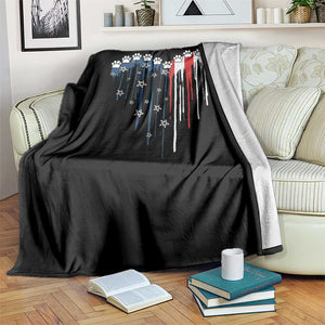 Patriotic Dog And Cat Paw American Flag Heart 4th Of July Throw Blanket TS11 Print Your Wear