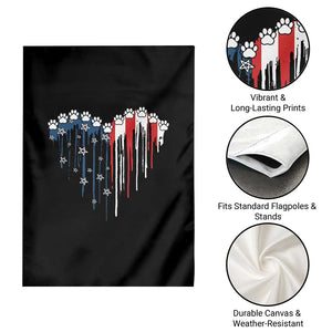 Patriotic Dog And Cat Paw American Flag Heart 4th Of July Garden Flag TS11 Print Your Wear