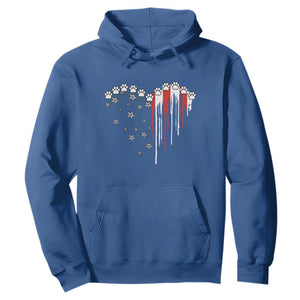 Patriotic Dog And Cat Paw American Flag Heart 4th Of July Hoodie TS11 Royal Blue Print Your Wear