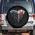 Patriotic Dog And Cat Paw American Flag Heart 4th Of July Spare Tire Cover TS11 No hole Black Print Your Wear