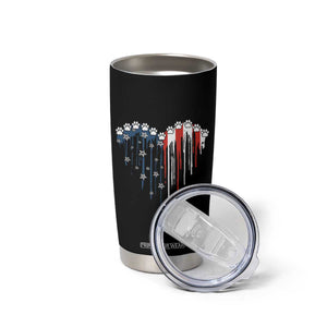 Patriotic Dog And Cat Paw American Flag Heart 4th Of July Tumbler Cup TS11 Print Your Wear