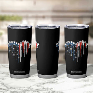Patriotic Dog And Cat Paw American Flag Heart 4th Of July Tumbler Cup TS11 Print Your Wear