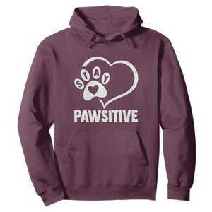 Funny Stay Pawsitive Hoodie Cat Dog Lover Positive Vibes TS11 Maroon Print Your Wear