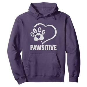 Funny Stay Pawsitive Hoodie Cat Dog Lover Positive Vibes TS11 Purple Print Your Wear