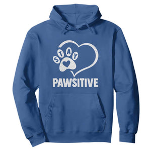 Funny Stay Pawsitive Hoodie Cat Dog Lover Positive Vibes TS11 Royal Blue Print Your Wear