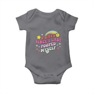 Funny 0 Days Since I Last Pooped Myself Baby Onesie Joke Meme Gag TS11 Charcoal Print Your Wear