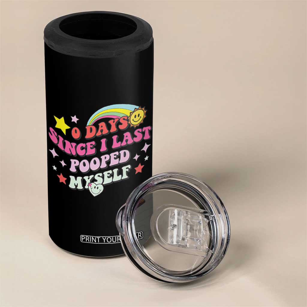Funny 0 Days Since I Last Pooped Myself 4 in 1 Can Cooler Tumbler Joke Meme Gag TS11 Print Your Wear