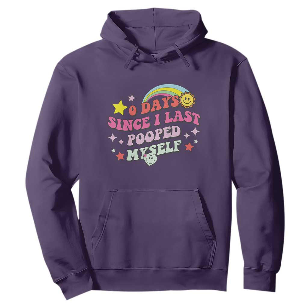 Funny 0 Days Since I Last Pooped Myself Hoodie Joke Meme Gag TS11 Purple Print Your Wear