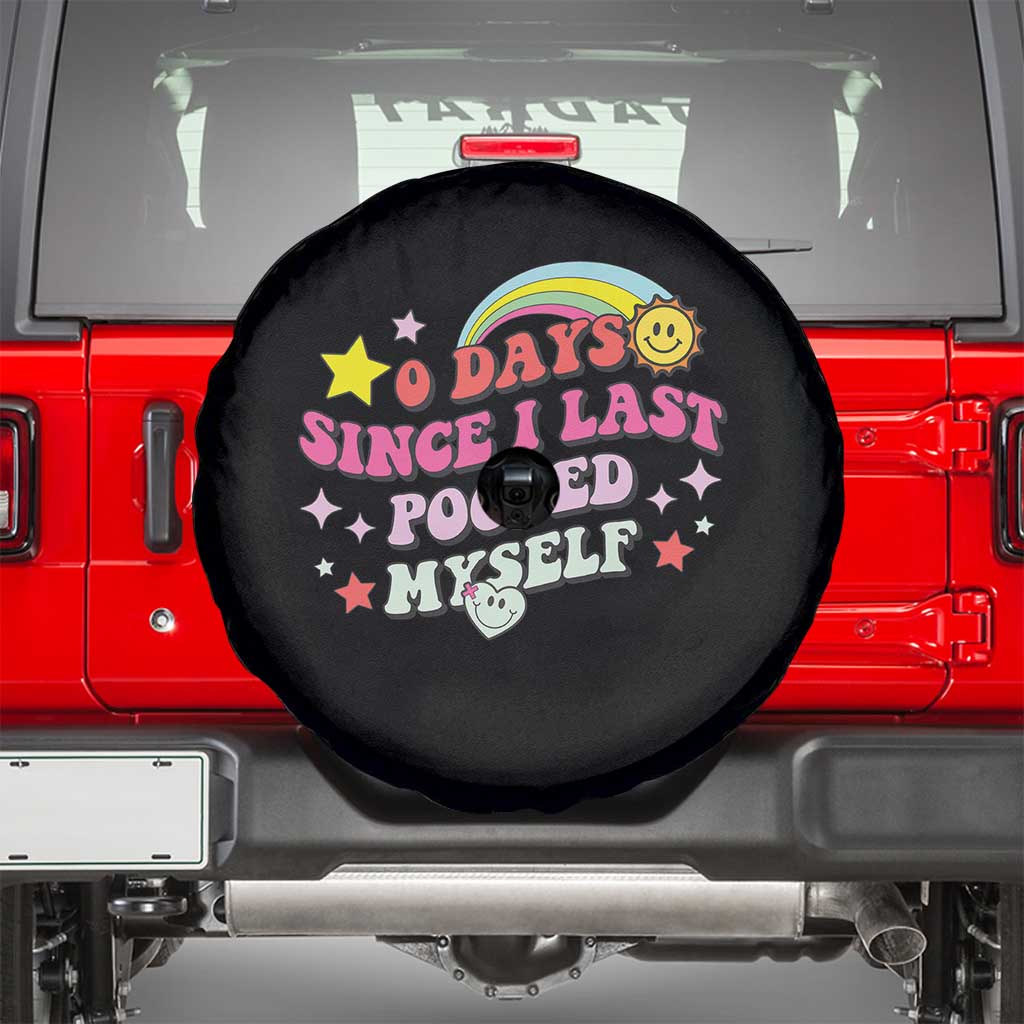 Funny 0 Days Since I Last Pooped Myself Spare Tire Cover Joke Meme Gag TS11 Black Print Your Wear