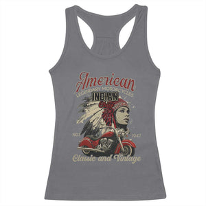 American Legendary Motorcycle Indian Chief Racerback Tank Top Classic And Vintage Bikers TS11 Charcoal Print Your Wear