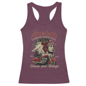 American Legendary Motorcycle Indian Chief Racerback Tank Top Classic And Vintage Bikers TS11 Maroon Print Your Wear