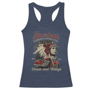 American Legendary Motorcycle Indian Chief Racerback Tank Top Classic And Vintage Bikers TS11 Navy Print Your Wear