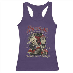 American Legendary Motorcycle Indian Chief Racerback Tank Top Classic And Vintage Bikers TS11 Purple Print Your Wear
