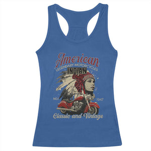 American Legendary Motorcycle Indian Chief Racerback Tank Top Classic And Vintage Bikers TS11 Royal Blue Print Your Wear