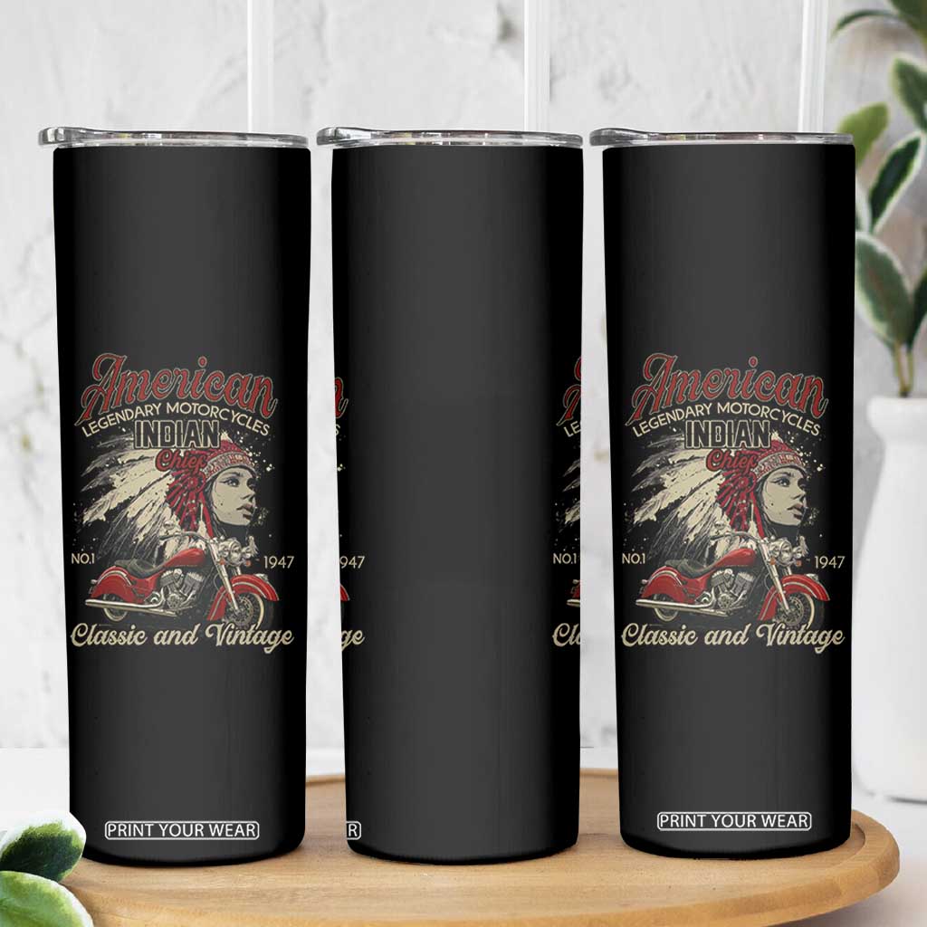 American Legendary Motorcycle Indian Chief Skinny Tumbler Classic And Vintage Bikers TS11 Print Your Wear
