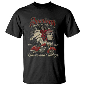 American Legendary Motorcycle Indian Chief T Shirt Classic And Vintage Bikers TS11 Black Print Your Wear
