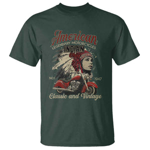 American Legendary Motorcycle Indian Chief T Shirt Classic And Vintage Bikers TS11 Dark Forest Green Print Your Wear