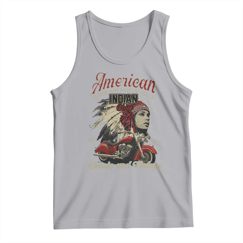 American Legendary Motorcycle Indian Chief Tank Top Classic And Vintage Bikers TS11 Athletic Heather Print Your Wear