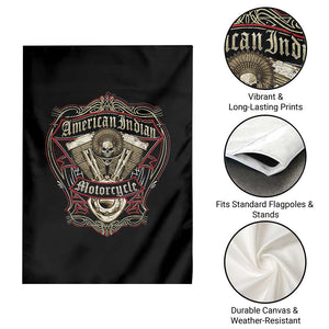 American Indian Skull Motorcycle Vintage Motorbike Engine Garden Flag TS11 Print Your Wear