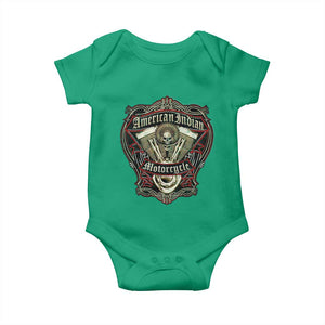 American Indian Skull Motorcycle Vintage Motorbike Engine Baby Onesie TS11 Irish Green Print Your Wear