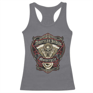 American Indian Skull Motorcycle Vintage Motorbike Engine Racerback Tank Top TS11 Charcoal Print Your Wear