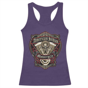 American Indian Skull Motorcycle Vintage Motorbike Engine Racerback Tank Top TS11 Purple Print Your Wear