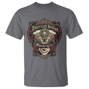 American Indian Skull Motorcycle Vintage Motorbike Engine T Shirt TS11 Charcoal Print Your Wear