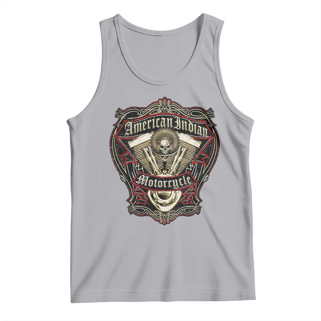 American Indian Skull Motorcycle Vintage Motorbike Engine Tank Top TS11 Athletic Heather Print Your Wear