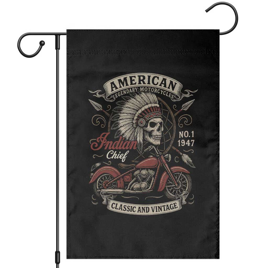 American Legendary Motorcycle Indian Chief Garden Flag No 1 Classic And Vintage Skull TS11 Black Print Your Wear