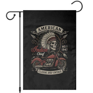 American Legendary Motorcycle Indian Chief Garden Flag No 1 Classic And Vintage Skull TS11 Black Print Your Wear