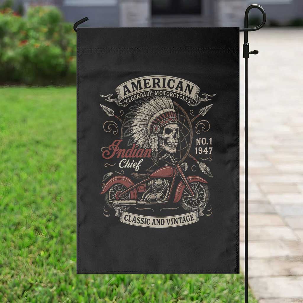 American Legendary Motorcycle Indian Chief Garden Flag No 1 Classic And Vintage Skull TS11 Print Your Wear